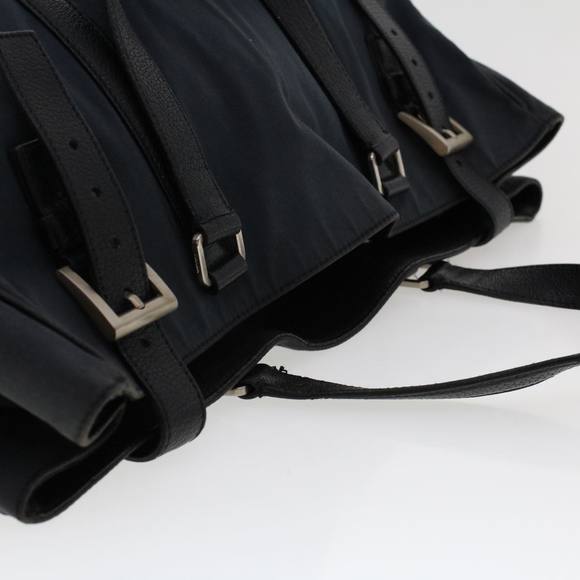 PRADA Tote Bag Canvas Leather Black Auth bs6724 - Picture 6 of 16